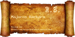 Majoros Barbara névjegykártya